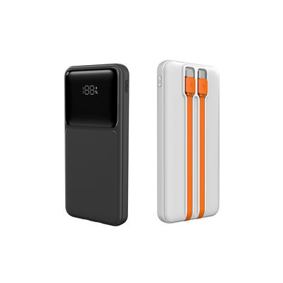 10000 mAh Powerbank mit eingebautem Kabel Powerbank mit eingebautem USB C Kabel