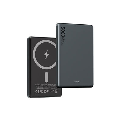 Ultra Slim Powerbank Wireless Charging 5000mAh mit Abs Pc Typ C 5V/2.4A Ausgang
