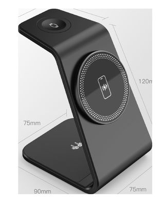Ein guter Preis. Kompaktes 3 in 1 drahtloses Ladegerät 5W Uhr-Ausgang und 5W/7.5W/10W/15W drahtloser Ausgang Online