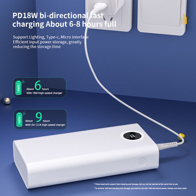 Ein guter Preis. Weiße Hochkapazität Portable Power Bank 30000mAh Universelle Kompatibilität Online