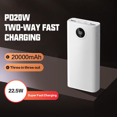 PD 20W 22,5W Power Bank mit ABS PC in lebendiger blau-weißer Farbe für eine tragbare Ladelösung